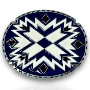 Southwestern Native American Belt Buckle Iconic Cowboy Design Zinc Alloy 3.5"